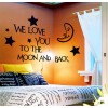 Moon and Star Good Night Quotes  Wall Love Decal